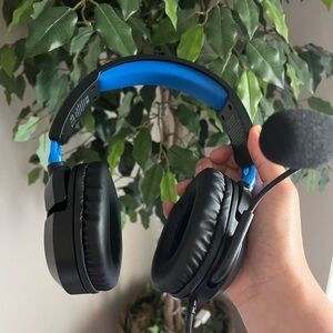 Black and Blue On-Ear Headphones
